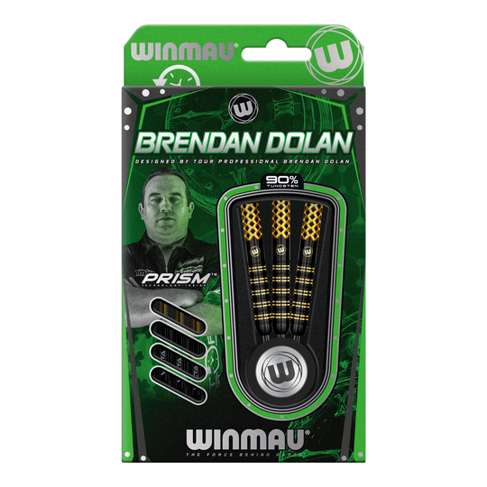 Fléchettes en acier Winmau Brendan Dolan Signature Series Das Bild zeigt die Winmau Brendan Dolan Signature Series Steeldarts. Diese hochwertigen Darts sind für präzises Spiel ausgelegt.