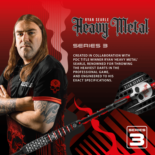 Fléchettes souples Ryan Searle Series 3 de Harrow Zu sehen sind die Harrows Ryan Searle Series 3 Softdarts. Die Dartpfeile sind für das elektronische Dartspiel geeignet.