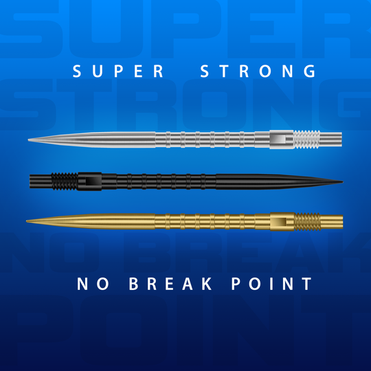 Pointes de fléchettes Harrows Quick Point Heavy Metal - Argent Harrows Quick Point Heavy Metal Dartspitzen in Schwarz werden gezeigt. Sie haben eine strukturierte Oberfläche für besseren Halt.