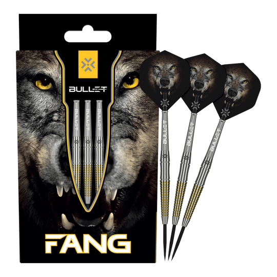 fléchettes en acier Bullet Fang Auf dem Bild sind die Bullet Fang Steeldarts komplett zu sehen. Die Steeldarts sind in voller Länge dargestellt.