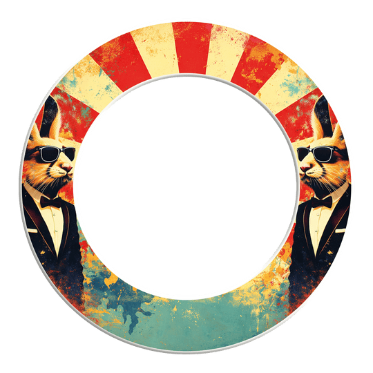 Das Bild zeigt das Design MSF-X11_McDart_Osterhase_Dartboard_Surround_2. Es handelt sich um ein Produktbild eines Dartboard-Surrounds mit Osterhasenmotiv.