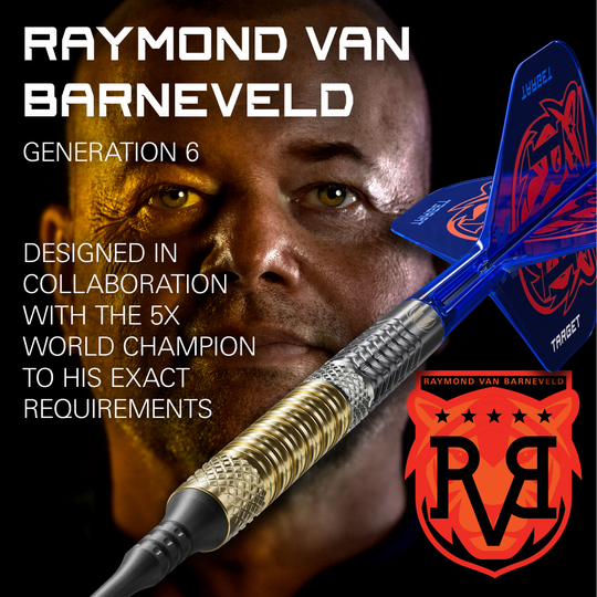 Fléchettes souples Target Raymond Van Barneveld GEN6 Abgebildet sind die Target Raymond Van Barneveld GEN6 Softdarts. Diese Darts bieten Präzision und Komfort beim Spiel.