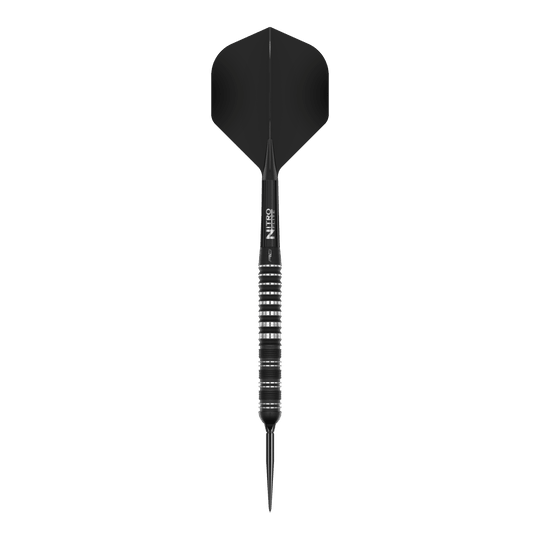 Fléchettes en acier Red Dragon Sable Parallel Switch Point Das Bild zeigt die Red Dragon Sable Parallel Switch Point Steeldarts. Drei silberne Darts sind nebeneinander angeordnet gezeigt.