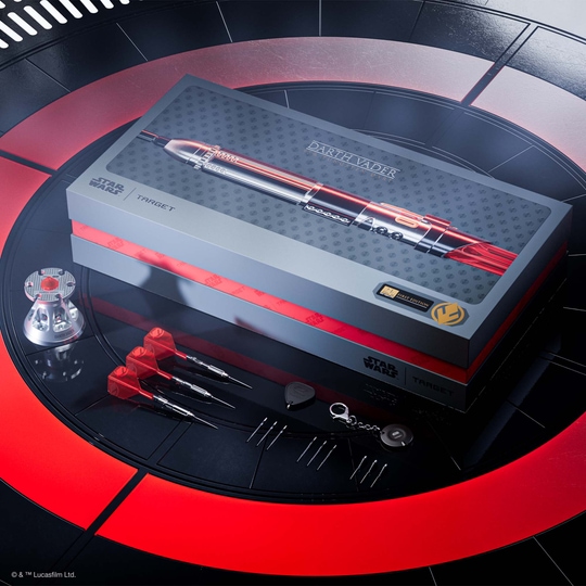 Fléchettes Target Star Wars Dark Vador Seigneur Sith Sabre Laser Édition Limitée Première Édition - 24 g Abgebildet sind die Target Star Wars Darth Vader Light Saber Limited Edition Steeldarts - 24g. Die Dartpfeile sind im Stil des Lichtschwerts von Darth Vader gestaltet.