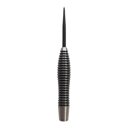 Canons de fléchettes en acier McDart Black Ring Torpedo - 24 g Das Bild zeigt McDart Black Ring Torpedo Steeldart-Barrels - 24g. Die Dart-Barrels verfügen über einen schwarzen Ring und eine spezielle Torpedo-Form.