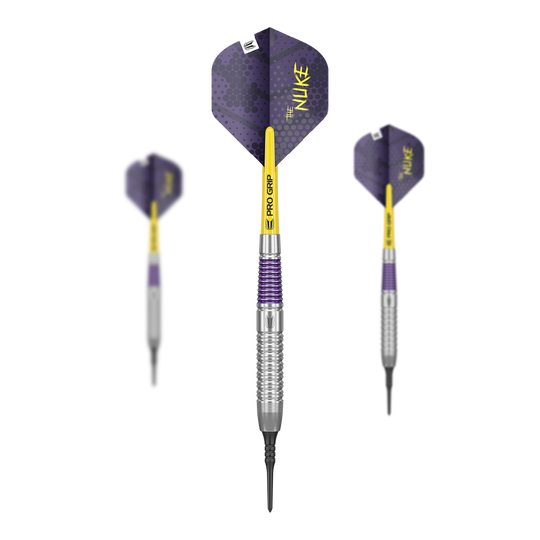 Fléchettes souples en laiton Target Luke Littler - 19 g Dieses Bild zeigt das Set der Target Luke Littler Brass Softdarts - 19g. Im Set sind mehrere Dartpfeile des gleichen Modells enthalten.