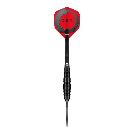 Das Bild zeigt die Shot ZEN Bomber Turbo Point Steeldarts. Es handelt sich um professionelle Steeldarts für präzises Spiel.