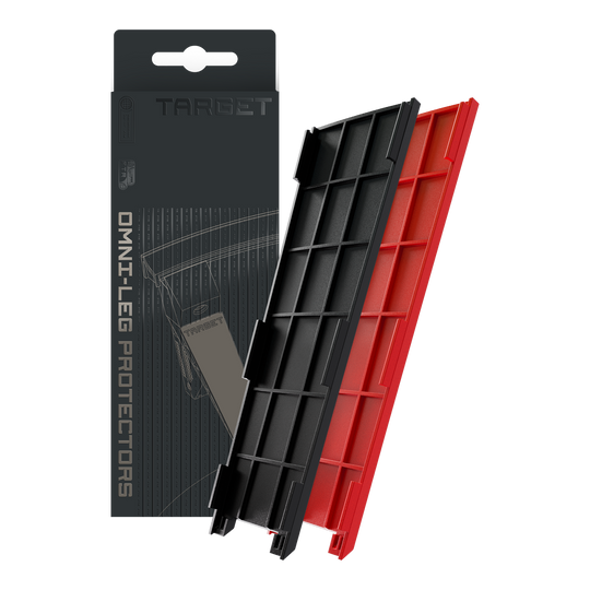 Protections de jambes Target OMNI Zu sehen sind Target OMNI Leg Protectors. Sie sind speziell für den Schutz der Beine entwickelt.