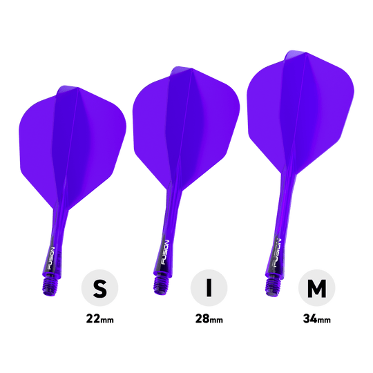Système d'arbre de vol Winmau Fusion n° 6 violet Abgebildet ist das Winmau Fusion Flight-Shaft-System No6 in Lila. Das Produkt ist Teil des Dartzubehörs für präzises Spielen.