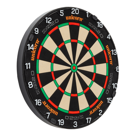 Cible de fléchettes en acier Unicorn Eclipse Ultra 2.0 Das Produkt Unicorn Eclipse Ultra 2.0 Steeldartboard wird frontal gezeigt. Die Oberfläche ist ebenmäßig.