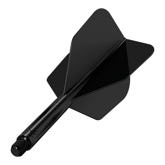 Système d'arbre de transMission Mission Force 90 n° 6 - Noir Das Bild zeigt das Produkt "Mission Force 90 No6 Flight-Shaft-System - Schwarz". Es handelt sich um ein schwarzes Dart-Flight- und Schaftsystem in moderner Ausführung.