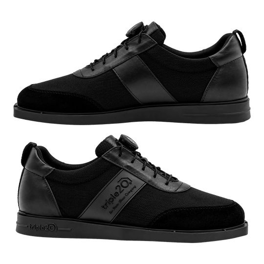 Chaussures de fléchettes Triple20 en textile avec fermeture torsadée - Noires