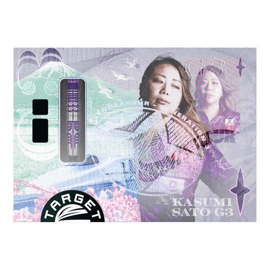 Fléchettes souples Target Japan Endeavor Kasumi Sato GEN3 - 19 g Auf dem Bild befinden sich die Target Japan Endeavour Kasumi Sato GEN3 Softdarts mit 19g Gewicht. Sie zeichnen sich durch eine besondere Verarbeitung und Design aus.