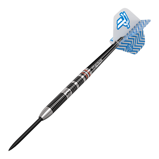 Fléchettes en acier Bulls Challenger Patrick Tringler - 21 g Bulls Challenger Patrick Tringler Steeldarts mit 21g Gewicht. Abgebildet ist das Dartprodukt aus einer anderen Perspektive.
