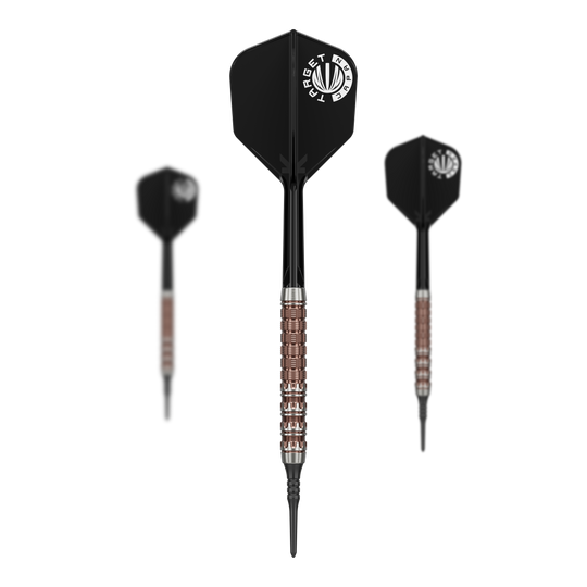 Fléchettes souples Target Japan Prime Series George Nishitani Raptor GEN6 - 19,5 g Abgebildet ist das Set der Target Japan Prime Series George Nishitani Raptor GEN6 Softdarts mit 21,5g Gewicht. Das Set wird vollständig und übersichtlich präsentiert.