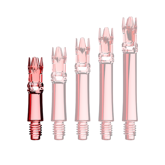 Tiges de rechange pour système L-L-Style - Rouge transparent Hier sieht man eine rote transparente Ersatzshaft. Die Shaft wird unter Lichteinfall gezeigt.