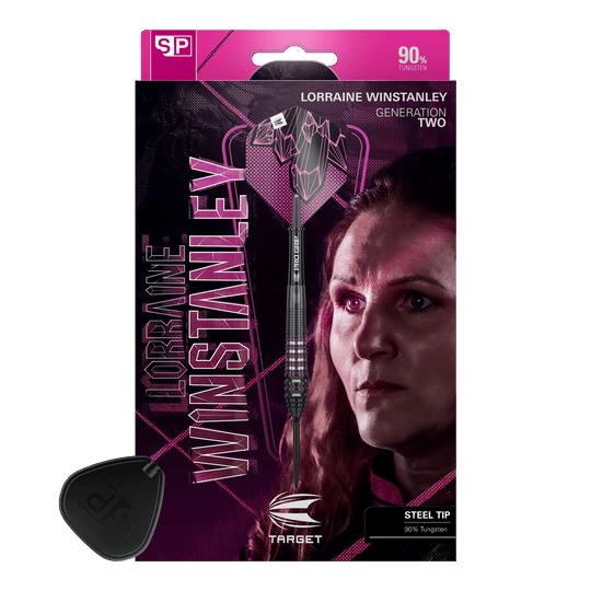 Fléchettes en acier Target Lorraine Winstanley GEN2 Swiss Point - 24 g Auf diesem Bild sind die Target Lorraine Winstanley GEN2 Swiss Point Steeldarts - 24g dargestellt. Diese Darts eignen sich ideal für professionelle Dartspiele.