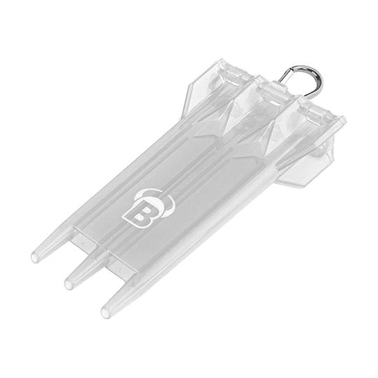 Das Bild zeigt das Produkt "Bulls ACRA X Dartcase". Das transparente Etui dient zur sicheren Aufbewahrung von Darts.