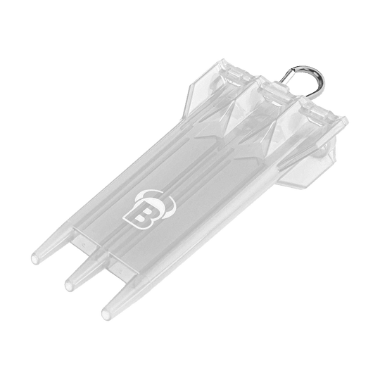 66427_Bulls_ACRA_X_Dartcase_White_1 Das Bild zeigt das Produkt "Bulls ACRA X Dartcase". Das transparente Etui dient zur sicheren Aufbewahrung von Darts.