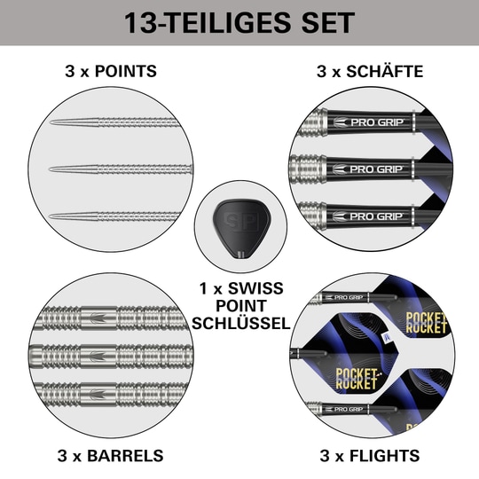 Fléchettes en acier Target Justin Hood Swiss Points - 23 g Fléchettes en acier Target Justin Hood Swiss Points - 23 g