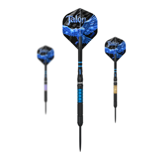 Fléchettes en acier One80 Talon T1 Abgebildet sind die One80 Talon Steeldarts. Das Set besteht aus hochwertigen Steeldarts zum professionellen Dartspiel.