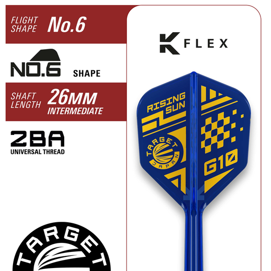 Target Japan Rising Sun GEN10 Softdarts - 21,5g ist auf dem Bild zu sehen. Die Darts zeichnen sich durch hochwertige Verarbeitung aus.