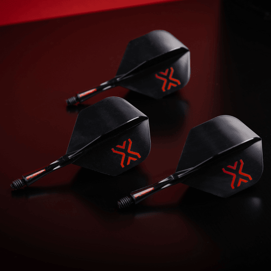 Système de vol standard Winmau Fusion Blade X No2 - Noir Das Bild zeigt das Winmau Fusion Blade X No2 Standard Flight-Shaft-System in Schwarz. Es handelt sich um ein Zubehörteil für Dartspiele.