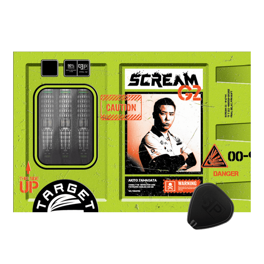 Fléchettes en acier à pointe suisse Akito Yamagata Scream GEN2 de la série Prime de Target Japan - 23 g Abgebildet sind die Target Japan Prime Series Akito Yamagata Scream GEN2 Swiss Point Steeldarts - 23g. Sie eignen sich besonders gut für professionelle und ambitionierte Dartspieler.