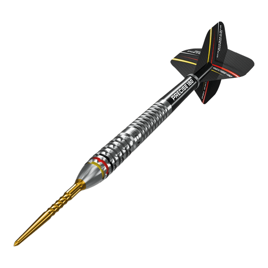 Fléchettes en acier Precise 180 Ricardo Pietreczko GEN1 Das Bild zeigt die Precise 180 Ricardo Pietreczko GEN1 Steeldarts. Moderne Steeldarts zur professionellen Verwendung.