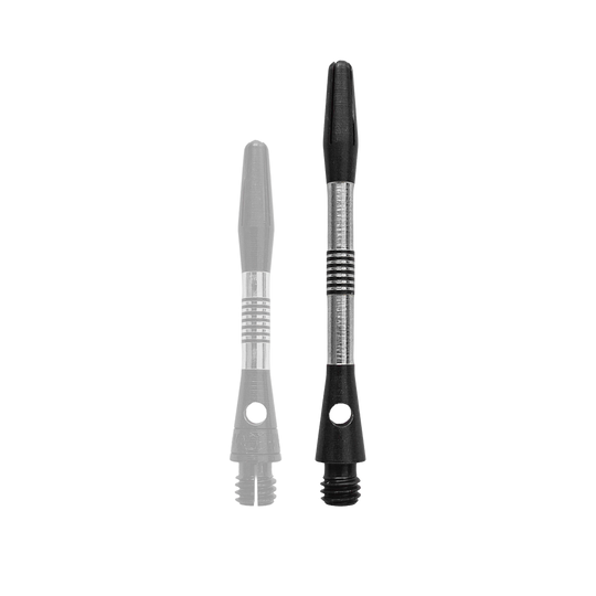 Tiges en aluminium Bulls NL Cetra - Noires Gezeigt wird ein schwarzer Aluminium-Schaft für Dartpfeile. Der Schaft hat eine Länge von 34mm.