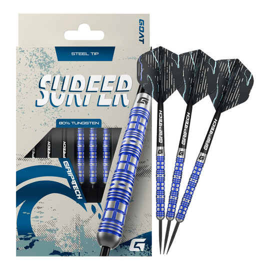 Fléchettes en acier GOAT Surfer Das Foto präsentiert die GOAT Surfer Steeldarts. Sie sind ideal für Dart-Enthusiasten.