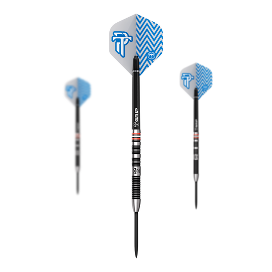 Fléchettes en acier Bulls Challenger Patrick Tringler - 21 g Die Bulls Challenger Patrick Tringler Steeldarts mit 21g Gewicht sind abgebildet. Dieses Set ist speziell für Steeldart-Enthusiasten geeignet.