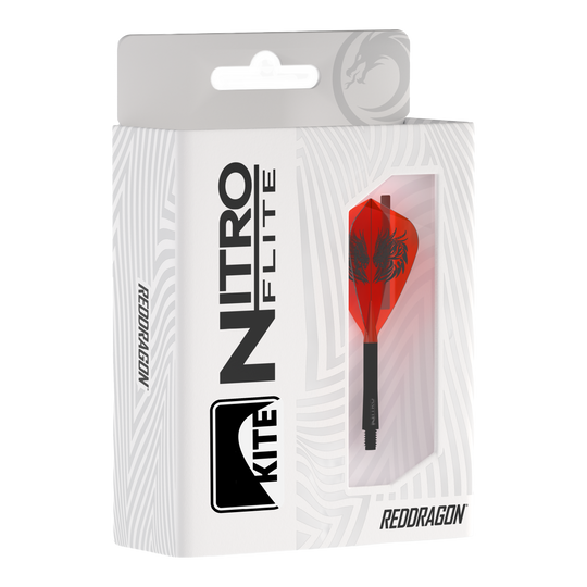 Das Bild zeigt die Red Dragon Nitro Flite - Jonny Clayton Kite Flights. Es handelt sich um spezielle Flights für Darts, entworfen im Jonny Clayton Design.