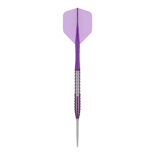 Fléchettes en acier Caliburn Awakening ET Abgebildet sind die Caliburn Awakening E.T. Steeldarts aus einer anderen Perspektive. Die Besonderheiten des Steeldarts sind sichtbar.