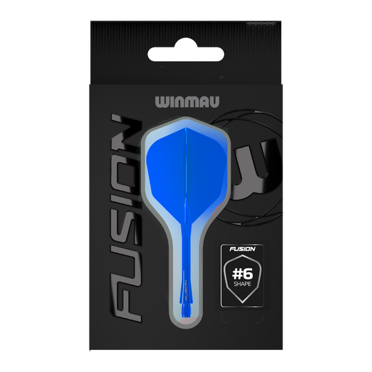 Système d'arbre de vol Winmau Fusion n° 6 Bleu Auf dem Bild befindet sich das Winmau Fusion Flight-Shaft-System No6 in Blau. Dieses Accessoire wird für das Dartspiel verwendet.