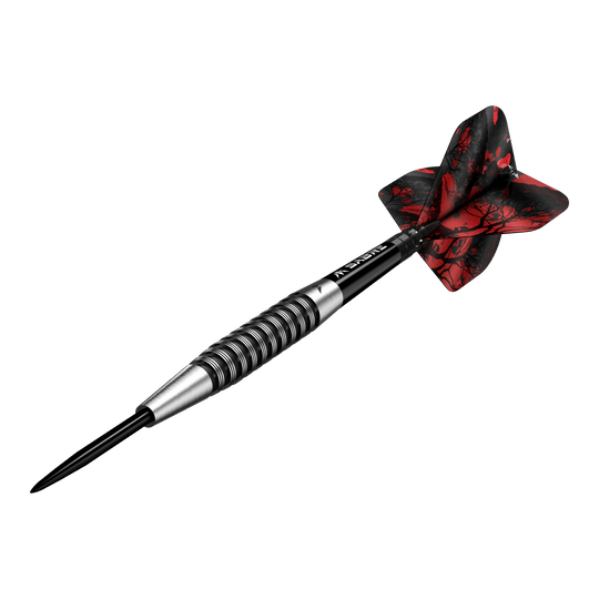 Fléchettes Mission Kunai en acier PVD noir - 23 g Abgebildet ist der Mission Kunai Black PVD Steeldarts mit einem Gewicht von 23g. Der Dart hat ein elegantes schwarzes Design und eignet sich ideal für Präzisionswurf.