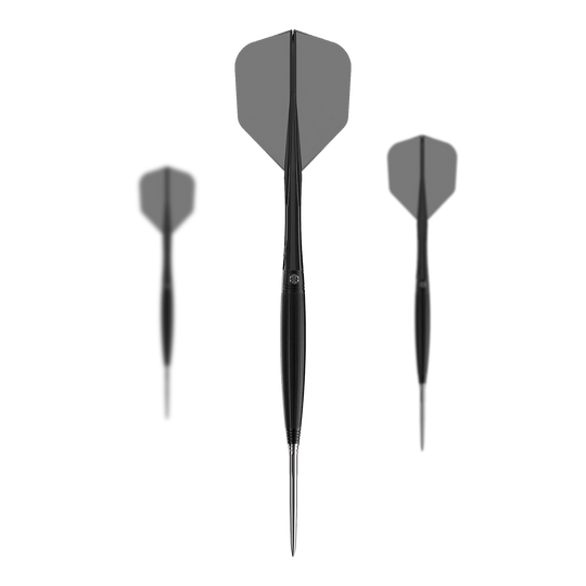 Fléchettes en acier Caliburn Chord C2 - 23,5 g Abgebildet ist ein Set der Caliburn Chord C2 Steeldarts - 23,5g. Mehrere Darts werden zusammen präsentiert.