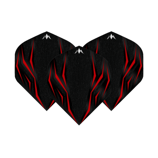 Das Bild zeigt die Mission Lava Red No6 Flights. Es sind rote Flights für Dartpfeile.