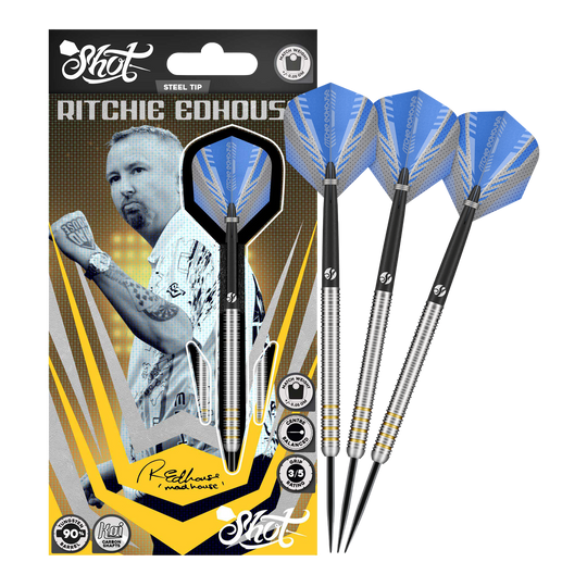 Fléchettes en acier à noyau Ritchie Edhouse Abgebildet sind die Shot Ritchie Edhouse Core Steeldarts in voller Ansicht. Sie überzeugen durch ihr hochwertiges Design.