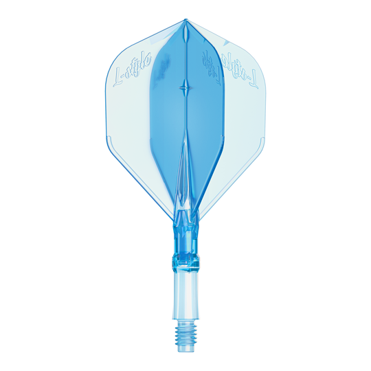Vols L-L-Style-System - Bleu clair Abgebildet ist ein L-Style L-System Flight in klarer blauer Farbe, Größe Small. Es ist ein Ersatz-Flight für Dartpfeile.