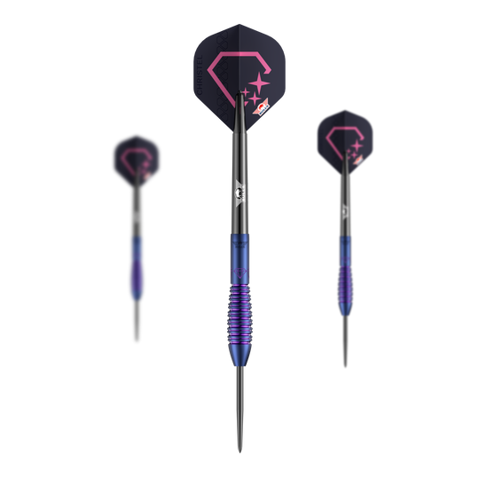 Bulls NL Christel Timmermans Satellite 90 fléchettes en acier 25g Zu sehen ist ein Set der Bulls NL Christel Timmermans Satellite 90 Steeldarts 25g. Das Set eignet sich perfekt für ambitionierte Spieler.
