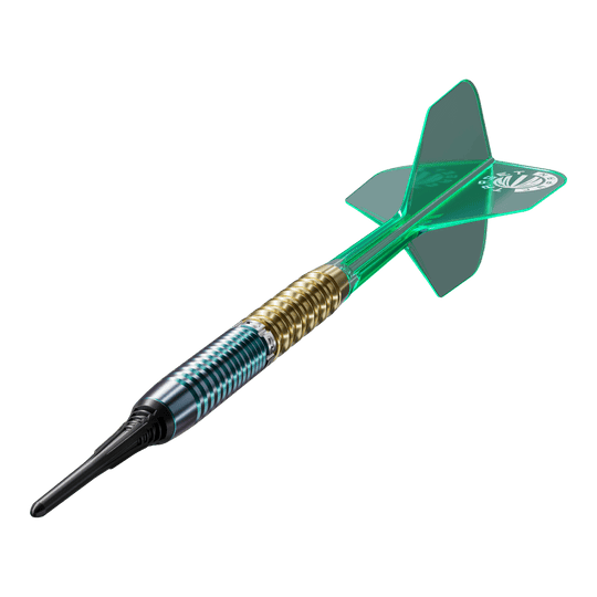 Fléchettes souples Target Japan Prime Series Zenith GEN 2.5 - 20 g Das Bild zeigt die Target Japan Prime Series Zenith GEN 2.5 Softdarts mit einem Gewicht von 20g. Die Darts sind für das Softdartspiel geeignet und haben ein modernes Design.