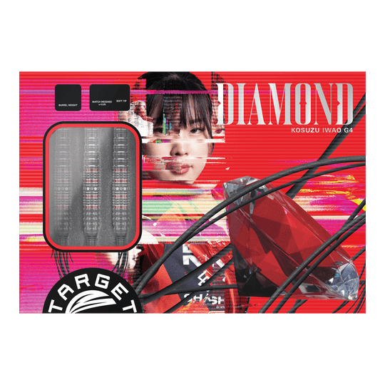 Abgebildet sind die Target Japan Prime Series Diamond Kosuzu Iwoa GEN4 Softdarts mit 18g. Sie eignen sich besonders für ambitionierte Dartspieler.