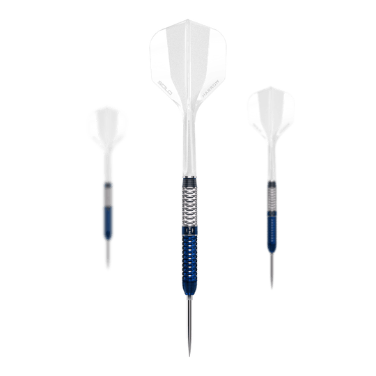 Fléchettes en acier Harrows GEO Parallel Quick Point Das Bild zeigt ein Set der Harrows GEO Parallel Quick Point Steeldarts. Mehrere Pfeile bilden zusammen das vollständige Produktset.