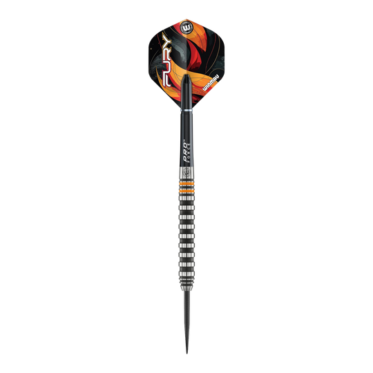 Fléchettes en acier Winmau Fury - 22 g Hier sieht man die Winmau Fury Steeldarts - 22g. Die Darts bieten ein ausgewogenes Wurfgefühl für Dartspieler.
