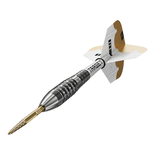 Abgebildet sind die Target Redux 02 Swiss Point Steeldarts. Das Produkt eignet sich hervorragend für das Dartspiel zu Hause oder im Verein.