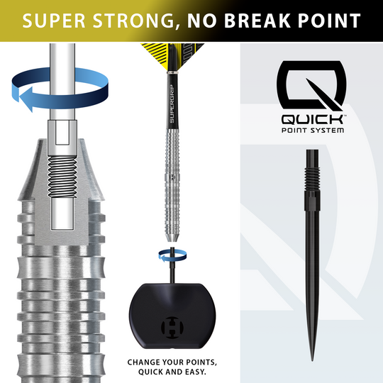 Fléchettes en acier Harrows NX90 Parallel Quick Point Harrows NX90 Parallel Quick Point Steeldarts sind auf diesem Bild zu sehen. Das Produkt bietet eine ausgezeichnete Balance für Dartspieler.