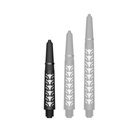 Tiges en carbone Bulls NL Capo - Blanches Das Bild zeigt einen kurzen weißen Carbon Shaft für Darts. Der Schaft ist etwa 34 mm lang und aus Kohlefaser.