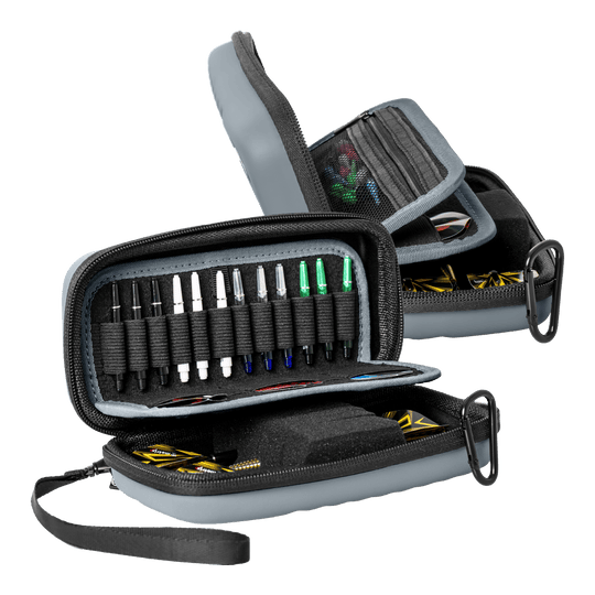 Étui à fléchettes Bulls Orbis S - Gris Das Produkt Bulls Orbis S Dartcase - Grau ist auf dem Bild zu sehen. Es handelt sich um ein stabiles Dartcase für den sicheren Transport von Darts.