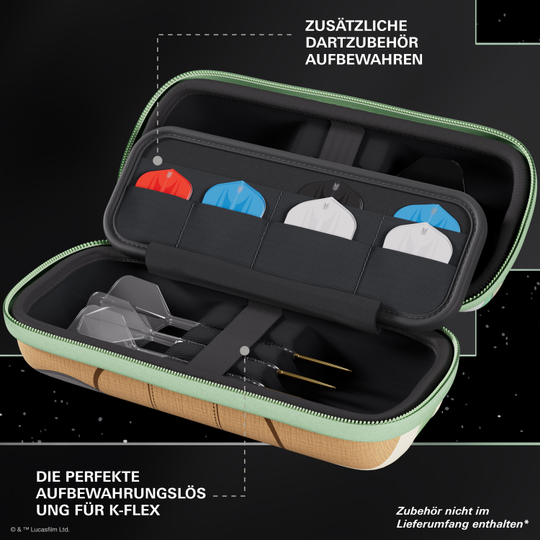 Étui à fléchettes Target Star Wars Boa - Grogu Target Star Wars Boa Dartcase - Grogu zeigt eine spezielle Darttasche mit Grogu-Design. Es ist perfekt für Fans von Star Wars und Dartspieler.